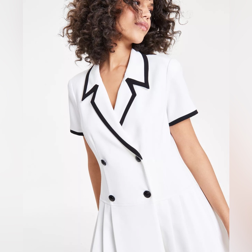 KARL LAGERFELD DOUBLE-WEAVE BLAZER DRESS